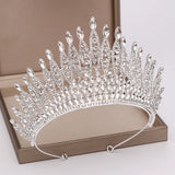 Silver Rhinestone Crystal Queen Crown Bridal Tiara