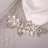 Silver Wedding Bridal Hair Pins with Simulated Pearls and Crystals