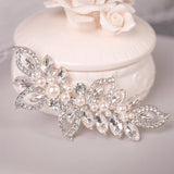 Silver Wedding Bridal Hair Pins with Simulated Pearls and Crystals