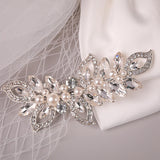 Silver Wedding Bridal Hair Pins with Simulated Pearls and Crystals