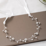 Silver Flower Headband Wedding Bridal Jewelry