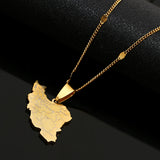 Silver Iran Maps Pendant Necklace Women Men Iranian Neck Chain Charm Jewelry