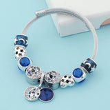 Silver Plated Heart Star Moon Pendant Bracelet