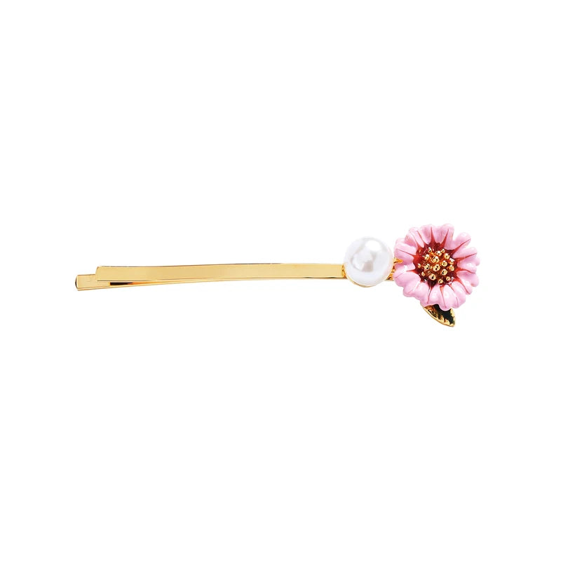Set of 3 Vintage Daisy Pearl Flower Hairpin Accessories