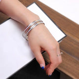 Frosted Cuff Hoop Bracelet Women Bangle Jewelry