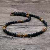 Matte Stone Beads Necklace Men Geometric Surfer Necklace For Men