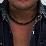 Matte Stone Beads Necklace Men Geometric Surfer Necklace For Men