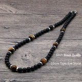 Matte Stone Beads Necklace Men Geometric Surfer Necklace For Men