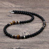 Matte Stone Beads Necklace Men Geometric Surfer Necklace For Men