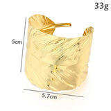 Golden Leaf Cuff Bangles for Women Jewelry