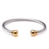 Stainless Steel Open Cuff Bangles Mesh Surface Sporty Bracelets