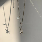 925 Sterling Silver Bear Tassel Necklace Pendant Round Jewelry