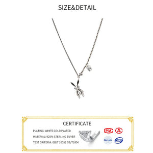 925 Sterling Silver Bear Tassel Necklace Pendant Round Jewelry
