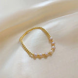 Pink Freshwater Pearl 14K Filled Female Bracelet Jewelry For Women Beads Chain