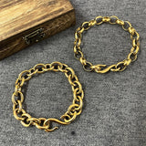 18K Plated Cuban Chain Wristband Stainless Steel Golden Bracelet