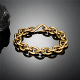 18K Plated Cuban Chain Wristband Stainless Steel Golden Bracelet