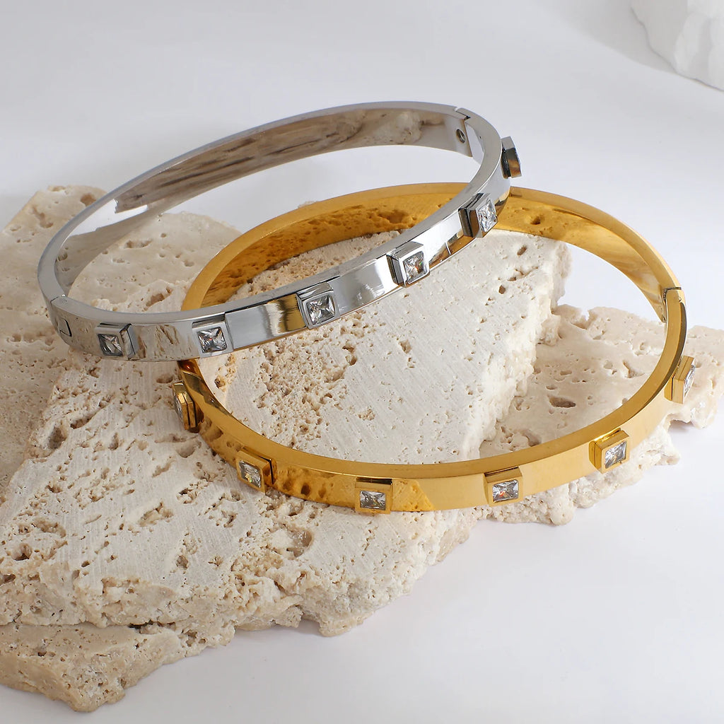 Zircon Stainless Bangles for Women