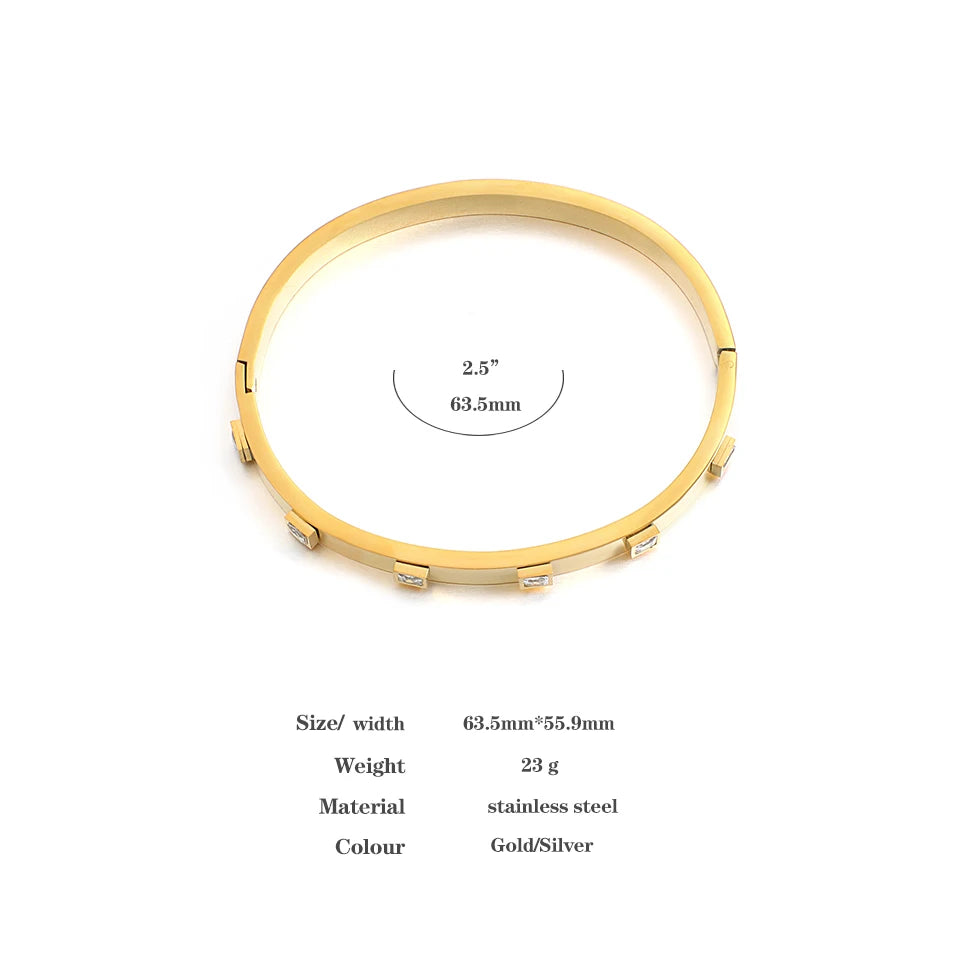Zircon Stainless Bangles for Women