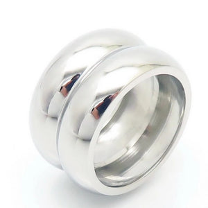Double Layer Silver Stainless Steel Ring Wedding Party Jewelry For Women