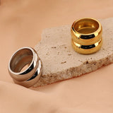 Double Layer Silver Stainless Steel Ring Wedding Party Jewelry For Women