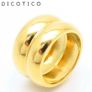 Double Layer Silver Stainless Steel Ring Wedding Party Jewelry For Women