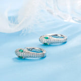 Green Crystal Emerald Gemstones Clip On Stud Earrings 18k Filled Silver S925