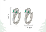 Green Crystal Emerald Gemstones Clip On Stud Earrings 18k Filled Silver S925