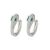 Green Crystal Emerald Gemstones Clip On Stud Earrings 18k Filled Silver S925