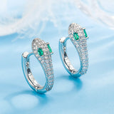 Green Crystal Emerald Gemstones Clip On Stud Earrings 18k Filled Silver S925
