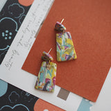Colorful Geometric Polymer Clay Earring Set