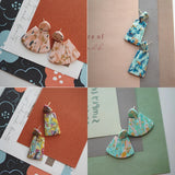 Colorful Geometric Polymer Clay Earring Set