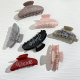 Crystal Letter Crab Hair Claw Clip Women Hairpins Barrette Headwear