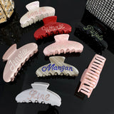 Crystal Letter Crab Hair Claw Clip Women Hairpins Barrette Headwear