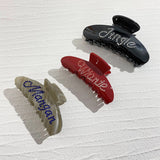 Crystal Letter Crab Hair Claw Clip Women Hairpins Barrette Headwear