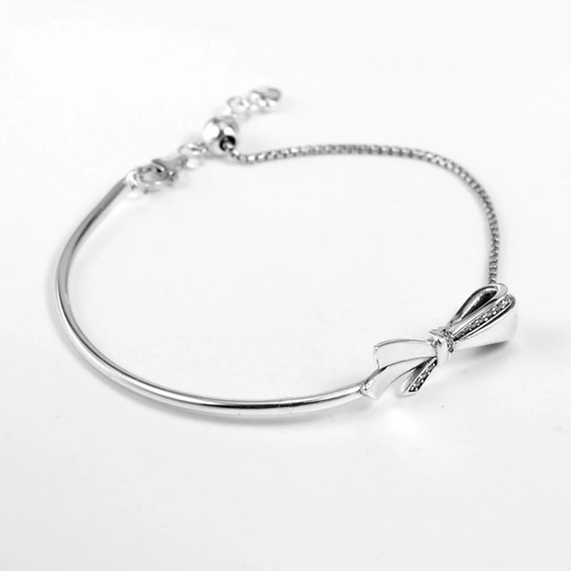 Sparkling Bow Charm Bracelet DIY Accessories Female Birthday Gift