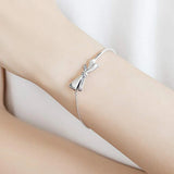 Sparkling Bow Charm Bracelet DIY Accessories Female Birthday Gift