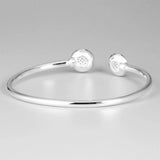 Sparkling Logo Bead Open Bangle DIY Accessories Jewelry Gift
