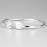 Sparkling Logo Bead Open Bangle DIY Accessories Jewelry Gift