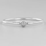 Heart Clasp Bangle Sparkling Logo Womens DIY Jewelry Gift