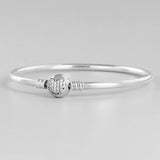 Heart Clasp Bangle Sparkling Logo Womens DIY Jewelry Gift