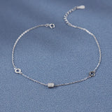 Zircon Decorative Women Anklet 925 Sterling Silver