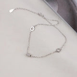 Zircon Decorative Women Anklet 925 Sterling Silver
