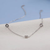 Zircon Decorative Women Anklet 925 Sterling Silver