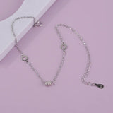 Zircon Decorative Women Anklet 925 Sterling Silver