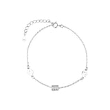 Zircon Decorative Women Anklet 925 Sterling Silver