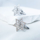 Spiral Star of David Cufflinks Stainless Steel Retro Judaism Amulet Jewelry
