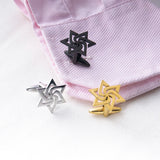 Spiral Star of David Cufflinks Stainless Steel Retro Judaism Amulet Jewelry