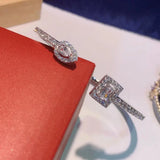 Square Cuff Bracelet Full Microl Zirconia Bangle S0847