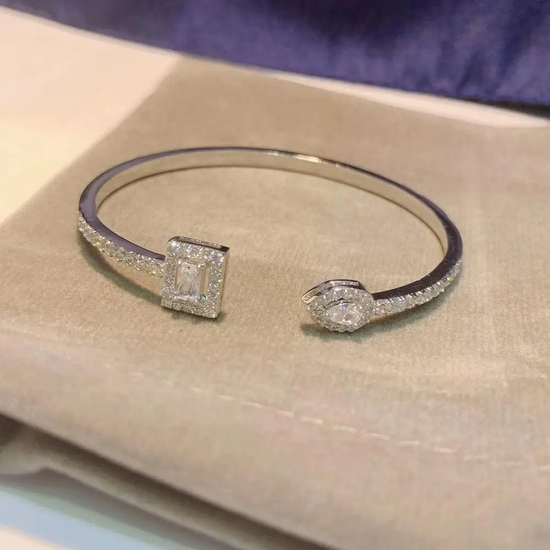 Square Cuff Bracelet Full Microl Zirconia Bangle S0847