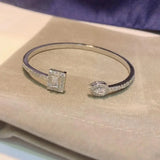 Square Cuff Bracelet Full Microl Zirconia Bangle S0847